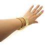 Yueton Rigid Steel Memory Wire Metal Circle Split Ring Coil Wire Thin Jewelry Hammered Bunch Cuff Bracelet Bangle (Golden)