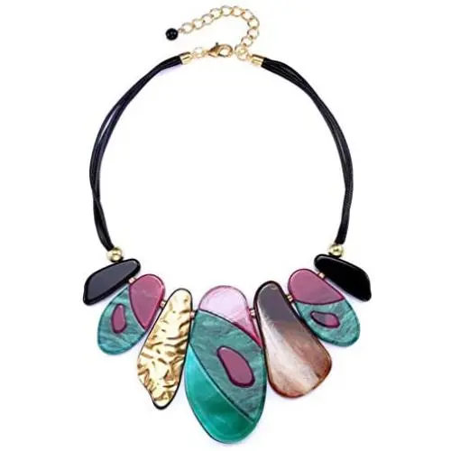 YAZILIND Acrylic Collar Resin Chain Necklace Clothes Accessories Choker Women Birthday Party Jewelry Gift YAZILIND Acrylic Collar Resin Chain Necklace Clothes Accessories Choker Women Birthday Party Jewelry Gift