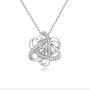Sllaiss Swarovski Crystals Celtic Love Knot Necklace endless Flower Pendant Necklace set with 3A Cubic Zirconia Anniversary Jewelry Gift for Women