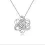Sllaiss Swarovski Crystals Celtic Love Knot Necklace endless Flower Pendant Necklace set with 3A Cubic Zirconia Anniversary Jewelry Gift for Women
