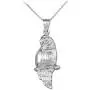 Animal Kingdom 925 Sterling Silver Amazon Parrot Charm Pendant Necklace