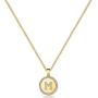 MONOZO Disc Initial Necklace for Women, 14k Gold Filled CZ Initial Letter Pendant Necklace Dainty Disc A-Z Alphabet Necklace Jewelry Gifts for Women Teen Girls
