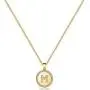 MONOZO Disc Initial Necklace for Women, 14k Gold Filled CZ Initial Letter Pendant Necklace Dainty Disc A-Z Alphabet Necklace Jewelry Gifts for Women Teen Girls