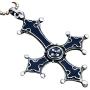 Gothic Jewelry Upside down inverted St Peter Cross Black Punk Rock Biker Heavy-Metal Fashion Satanic Protection Amulet Pewter Mens pendant necklace Charm for men women unisex w Silver Ball Chain