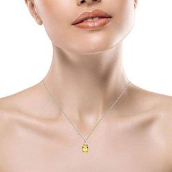 Yellow Citrine 5.08 Ct Octagon 925 Sterling Silver Chain Pendant Easter Presents For Girls And Women By Orchid Jewelry