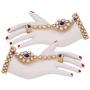 I Jewels Indian Wedding Traditional Gold Plated Kundan Ethnic Bridal Jewelry Set with Earrings, Nose Ring, Mathapatti & Haath Panja for Women