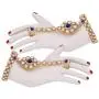I Jewels Indian Wedding Traditional Gold Plated Kundan Ethnic Bridal Jewelry Set with Earrings, Nose Ring, Mathapatti & Haath Panja for Women