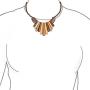 Bling Jewelry Tribal Artisan Multi Tone Teak Wood Boho Tribal Fan Bib Collar Statement Necklace for Women Adjustable