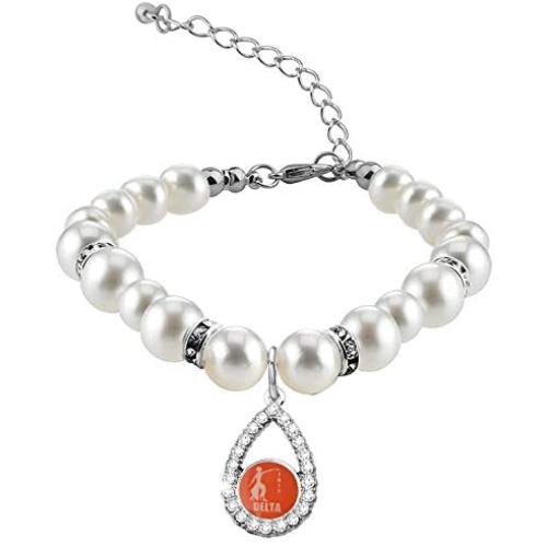 UJIMS DST Inspired Gift Red Elephant Bead Bracelet Delta Sigma Theta Sorority Gifts for Women Girl Greek Sorority Jewelry
