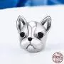 Linorui S925 Sterling Silver Bulldog Bead Charms Puppy Dog Animal Vintage Charms Fit European Snake Chain Bracelet and Necklace