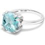 Gem Stone King 925 Sterling Silver Sky Blue Topaz Women Ring (4.65 Ct Cushion Checkerboard, Gemstone Birthstone, Available in size 5, 6, 7, 8, 9)