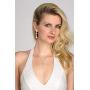 Mariell Genuine 14K Gold Plated Cubic Zirconia Wedding Necklace & Earrings Bridal Jewelry Set for Brides