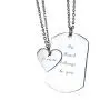VNOX Stainless Steel My Heart Belongs to You&Forever Dog Tag and Heart Couples Necklace Set