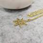 NOUMANDA Elven or Faerie Seven Pointed Star Septagram Pendant Necklace Rose Gold Silver Tone