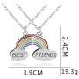 Best Friend Necklace for 2, AILUOR Rainbow Cloud Stitching Best Friends Pendant Necklace BFF Teen Forever Friendship Birthday Gifts for Women Girls Teens