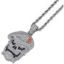Moca Jewelry Hip Hop Iced Out Bling Personality Skull Pendant 18K Gold Plated Chain Necklace for Men Women