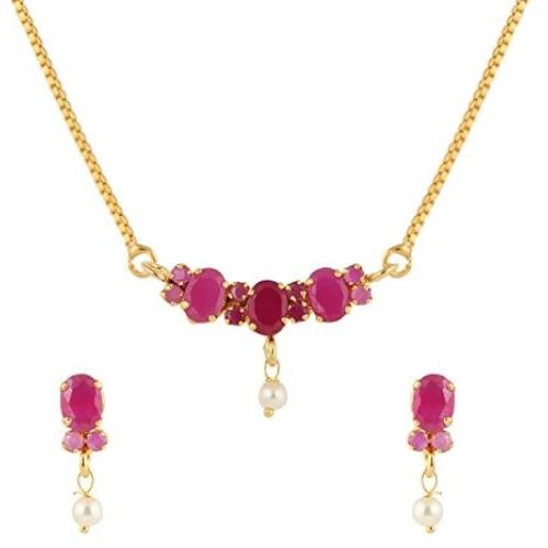 Efulgenz Gold Tone Indian Bollywood Ethnic American Diamond Traditional Pendant Necklace with Chain and Earrings Jewelry for Girls/Women
