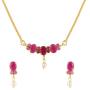 Efulgenz Gold Tone Indian Bollywood Ethnic American Diamond Traditional Pendant Necklace with Chain and Earrings Jewelry for Girls/Women