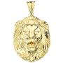 Bold 14k Yellow Gold Sparkle-Cut Lion Statement Pendant (3 Sizes)