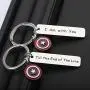 ENSIANTH Avengers Inspire Gift I Am With You Till The End of The Line Keychain Set Best Friends Gift Avengers Fans Gift