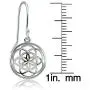 Sterling Silver High Polished Celtic Knot Round Dangle Earrings