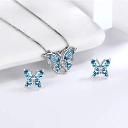 Aurora Tears Butterfly Jewelry Women 925 Sterling Silver Butterflies Necklace/Earrings/Rings Wedding Gift