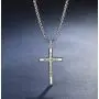 FANCIME Yellow/White Gold Plated 925 Solid Sterling Silver Polished Big Beveled Edge Mens Crucifix Cross Pendant Long Necklace Fine Jewelry For Men Boys, Strong Stainless Steel Box Chain Length 22'' FANCIME Yellow/White Gold Plated 925 Solid Sterling Silver Polished Big Beveled Edge Mens Crucifix Cross Pendant Long Necklace Fine Jewelry For Men Boys, Strong Stainless Steel Box Chain Length 22''