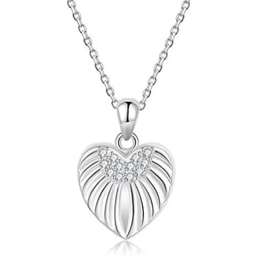 Angle Wing Urn Necklace for Ashes, 925 Sterling Silver Heart Cremation Memorial Keepsake Pendant Necklace Jewelry Angle Wing Urn Necklace for Ashes, 925 Sterling Silver Heart Cremation Memorial Keepsake Pendant Necklace Jewelry