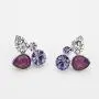 NEOGLORY Platinum Plated Purple Clear Crystal Jewelry Set, Pendant Necklace, Earrings, Bridesmaid Jewelry Wedding Women Gift NEOGLORY Platinum Plated Purple Clear Crystal Jewelry Set, Pendant Necklace, Earrings, Bridesmaid Jewelry Wedding Women Gift