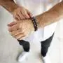 Novum Crafts Beaded Bracelets for Men and Women with Precious Gemstones - Skull Bracelet Set with Lava Stone, Jasper, Onyx or Natural Blue Stone Beads Novum Crafts Beaded Bracelets for Men and Women with Precious Gemstones - Skull Bracelet Set with Lava Stone, Jasper, Onyx or Natural Blue Stone Beads