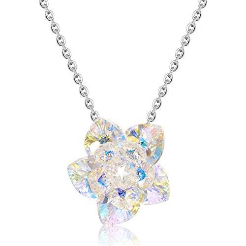 COLE.LOVE Lotus Flower Heart Pendant Necklace with Healing Stone Crystal Jewelry Handmade Jewelry for Women,Girls, Wife