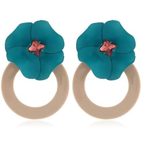 Korean Style Cute Flower Stud Earrings For Women Fashion Sweet Earrings Female Jewelry Earrings for Women Girls Drop Dangle Flower Earrings Bohemian Statement Fashion Jewelry