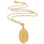 18K Gold Plated Guadalupe Medal Necklace''18 Inches'' Length Virgin Mary Jewelry