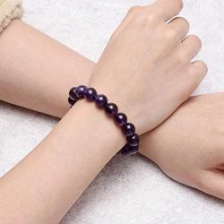 Top Plaza Mens Womens Natural Gemstone Round Beads Healing Crystals Reiki Chakra Balancing Stretch Bracelets