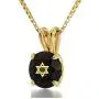 14k Yellow Gold Star of David Necklace Inscribed with Shema Yisrael in 24k Gold on Crystal, 18'' Gold Filled Chain - NanoStyle Jewelry