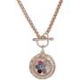 My Prime Gifts Snap Jewelry Rose Gold Toggle Rhinestone Halo Necklace 28'' Holds 18-20mm Snaps