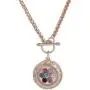 My Prime Gifts Snap Jewelry Rose Gold Toggle Rhinestone Halo Necklace 28'' Holds 18-20mm Snaps