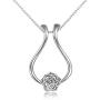 LUHE 925 Sterling Silver Ring Holder Necklace Rhombus Lotus Flower Pendant Necklace Jewelry Gift for Wife, Nurse (Lotus Flower) (Silver Lotus Necklace)