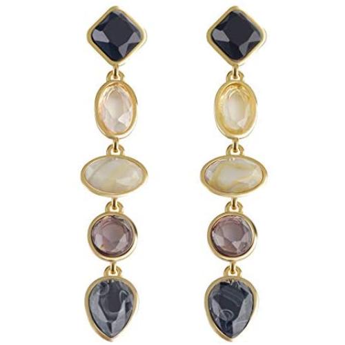 YL Long Acrylic Drop Dangle Earrings for Women Bohemian Mottled Resin Statement Earrings