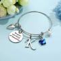 Butterfly Charm Bracelets for Women, Be Your Own Kind of Beautifully Inspirational Bangle Bracelet Expandable 26 Letters Initial Charm Butterfly Bracelets for Women Girls Personalized Jewelry Gifts