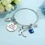 Butterfly Charm Bracelets for Women, Be Your Own Kind of Beautifully Inspirational Bangle Bracelet Expandable 26 Letters Initial Charm Butterfly Bracelets for Women Girls Personalized Jewelry Gifts