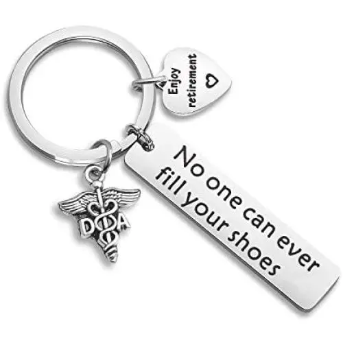 WUSUANED Dentist Retirement Keychain No One Can Ever Fill Your Shoes Enjoy Retirement Gift for Dental Hygienist Dental Assistant WUSUANED Dentist Retirement Keychain No One Can Ever Fill Your Shoes Enjoy Retirement Gift for Dental Hygienist Dental Assistant