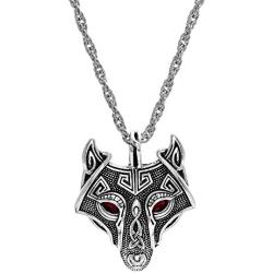 W WOOGGE Mens Necklace Viking Jewelry Norse Amulet Helm of Awe Raven Skull Pendant Gothic Necklace for Women …