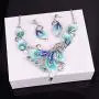 Vintage Statement Necklace and Earrings Set Flower Leaf Pendants Bib Necklaces Fashion Chunky Jewelry for Women Girls