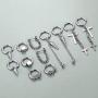 Jstyle 6Pairs 316L Stainless Steel Mens Womens Hoop Earrings Dangle Chain Earrings Punk Gothic Kpop Earrings Unisex