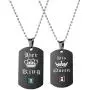 Uloveido Black Gold His Queen and Her King Stainless Steel Necklace Keychain Jewelry Set for Men Women Uloveido Black Gold His Queen and Her King Stainless Steel Necklace Keychain Jewelry Set for Men Women