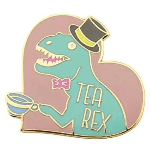 SEIRAA Tea Rex Enamel Pin T-Rex Gifts Animals Jewelry Gift T-rex Tyrannosaurus Cup Enamel Lapel Pin SEIRAA Tea Rex Enamel Pin T-Rex Gifts Animals Jewelry Gift T-rex Tyrannosaurus Cup Enamel Lapel Pin