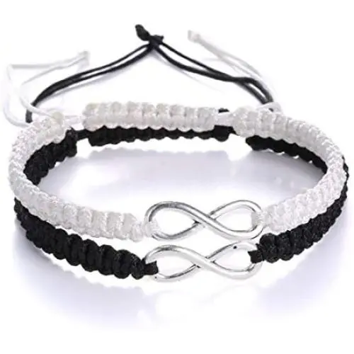 2Pcs Infinity Distance Couple Braided Handcrafted Luck Bracelet Bangle Adjustable Rope His and Hers Wristband Wrist Jewelry 2Pcs Infinity Distance Couple Braided Handcrafted Luck Bracelet Bangle Adjustable Rope His and Hers Wristband Wrist Jewelry