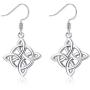 Sllaiss Celtic Eternity Knot Earrings 925 Sterling Silver Earrings for Women Good Luck Irish Celtics Jewelry Vintage Dangle Earrings Lightweight