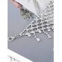 Nicute Festival Rhinestone Choker Necklace Full Crystal Silver Necklaces Chain Summer Club Neck Jewelry Accessories for Women and Girls
